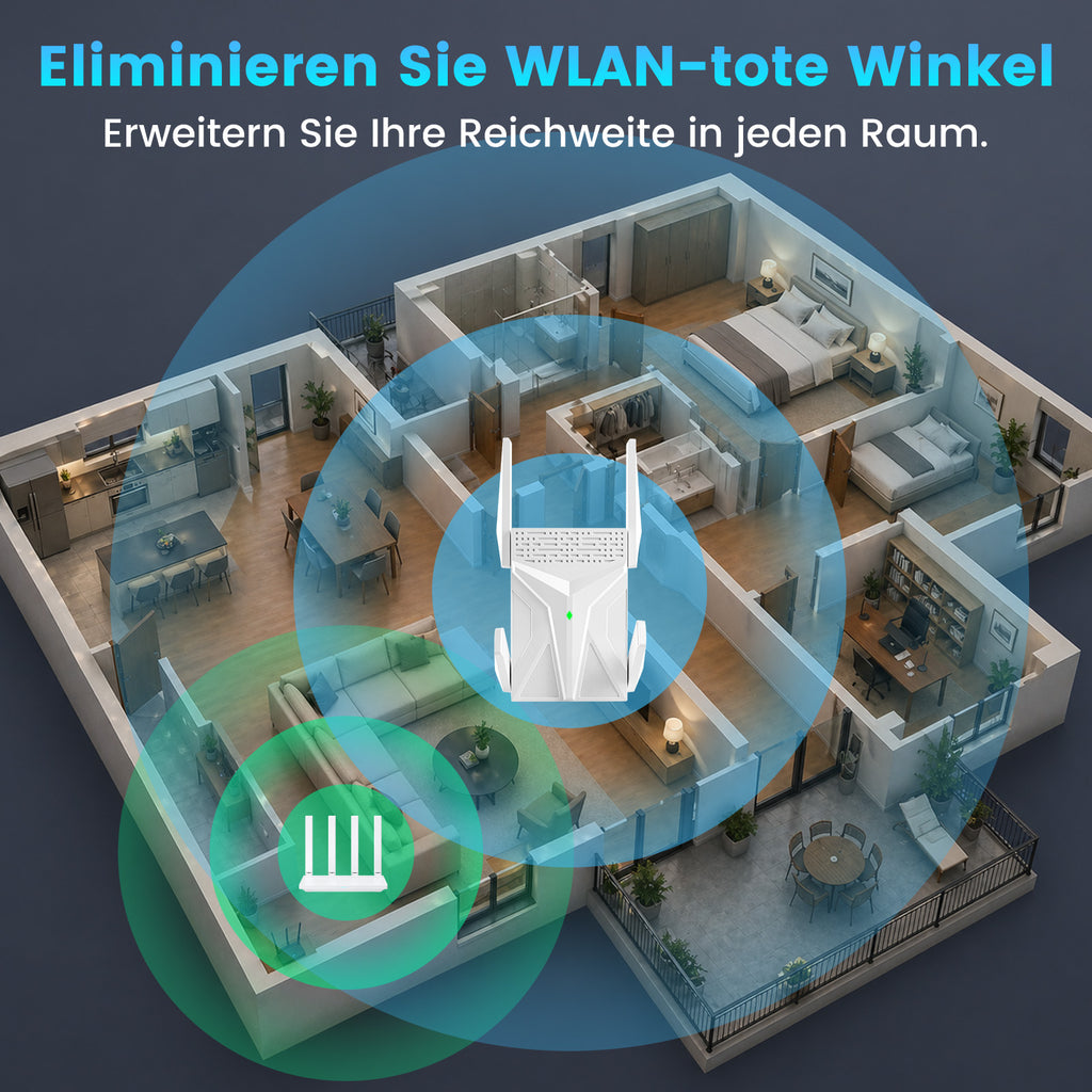 AX1800-2100 Dual Mode WiFi Router - Repeater & Access Point Function | High-Speed 1800Mbps Wireless Signal Booster