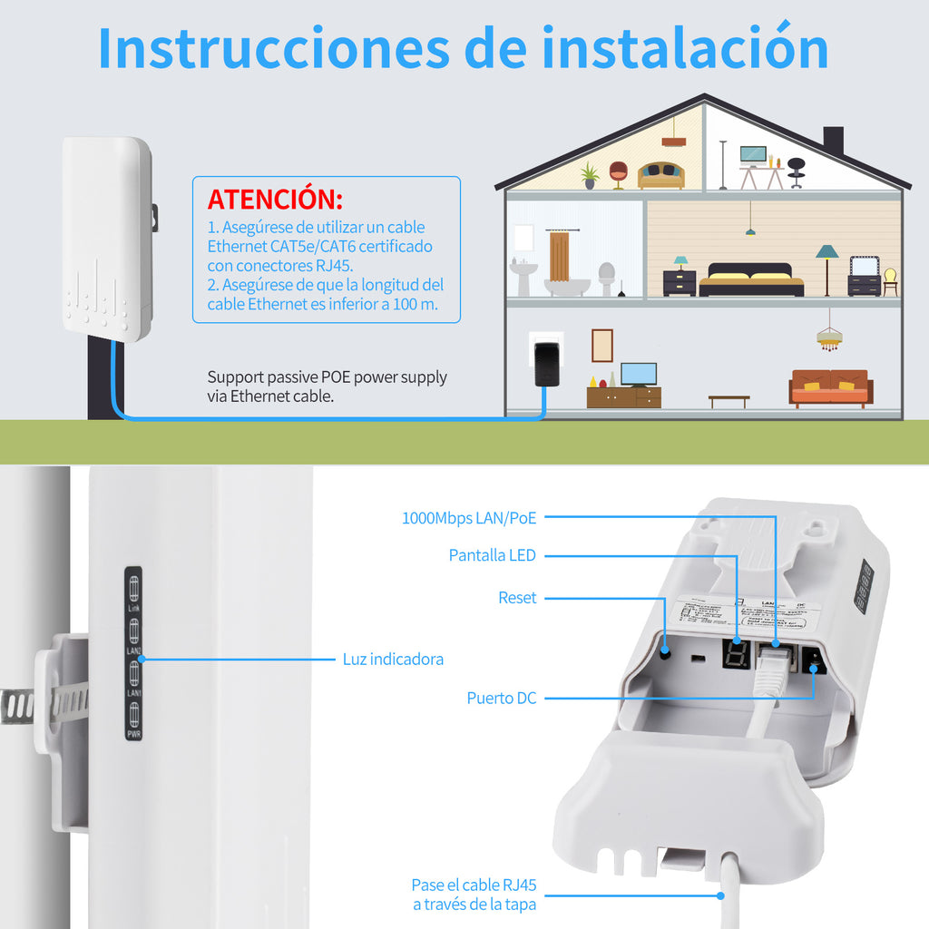 CPE300S Outdoor WiFi Repeater| 300Mbps WiFi Bridge IP65 Waterproof | 200m+ Range Extender | AP Mode